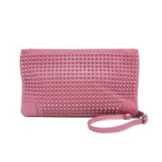 Pre-owned Leather clutches Christian Louboutin Pre-owned , Pink , Dame...