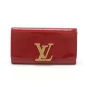 Pre-owned Leather wallets Louis Vuitton Vintage , Red , Dames