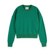 Jacquard Relaxte Pullover Sweater Scotch & Soda , Green , Dames