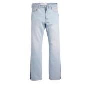 Blauwe Katoenen Jeans met Ruwe Zoom ERL , Blue , Heren