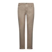 Beige Stretch Denim Straight-Leg Jeans Brunello Cucinelli , Beige , He...