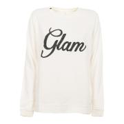 Glitter Geborduurde Dames Sweatshirt Sun68 , White , Dames