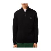 Organische Katoen Zip-Up Sweater Lacoste , Black , Heren