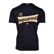 Katoenen T-shirt Dsquared2 , Black , Heren