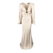 Damesjurk van polyesterstof Actualee , Beige , Dames