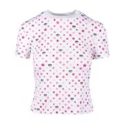 Wit/Roze T-Shirt voor Vrouwen Chiara Ferragni Collection , White , Dam...