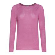 Paarse Linnen Trui Basic Design Max Mara , Purple , Dames