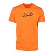 Katoenen T-shirt Diesel , Orange , Heren