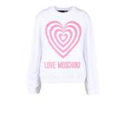 Katoenen Gebreide Trui Love Moschino , White , Dames