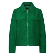 Moderne wollen jas met overhemdkraag Street One , Green , Dames