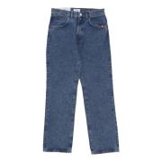 Denim Herenjeans met Rechte Pijp Amish , Blue , Heren