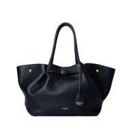 Zwarte leren Charlotte tas met knoopsluiting Avenue 67 , Black , Dames