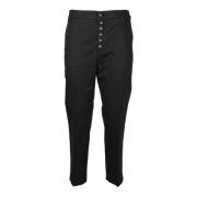 Katoen Elastaan Broek Dondup , Black , Dames