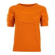 Chunky Cable Sweater voor vrouwen Tommy Hilfiger , Orange , Dames