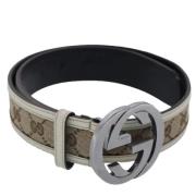 Pre-owned Leather belts Gucci Vintage , Beige , Dames