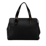 Pre-owned Leather handbags Burberry Vintage , Black , Dames