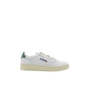 Witte Leren Sneakers met Groene Accenten Autry , White , Heren