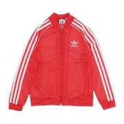 Rood/Wit Tracktop Jas voor Jongens Adidas , Red , Unisex