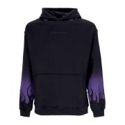 Flames Hoodie Zwart/Paars Lange Mouw Vision OF Super , Black , Heren