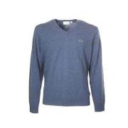 Blauwe trui met V-hals stijl Lacoste , Blue , Heren