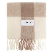 Alpaca Wol Geruite Franje Sjaal IRO , Beige , Dames