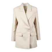 Elegante Jas met Polyester Mix Nineminutes , Beige , Dames