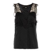 Stijlvolle Talesia Jacquard Logo Top Pinko , Black , Dames