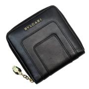 Pre-owned Leather wallets Bvlgari Vintage , Black , Dames