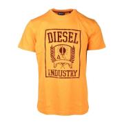 Oranje T-Shirt voor Heren Diesel , Orange , Heren