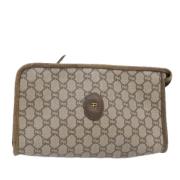 Pre-owned Canvas clutches Gucci Vintage , Beige , Dames