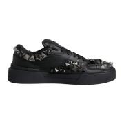 Studded Low-Top Lace-Up Sneakers Dolce & Gabbana , Black , Heren