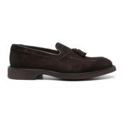 Bruine Suède Loafers met Kwastjes Doucal's , Brown , Heren