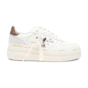 Crème platte schoenen met leren bovenwerk Premiata , Beige , Dames