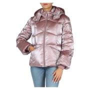 Gewatteerde Glanzende Jas met Afneembare Capuchon Guess , Pink , Dames