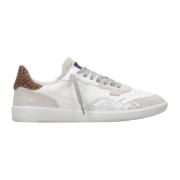 Leren sneakers met metallic details Hidnander , White , Dames