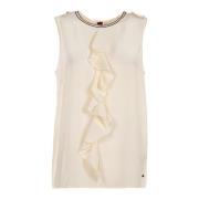 Zijden Top Blouse Shirts Geweven Tops Tommy Hilfiger , White , Dames