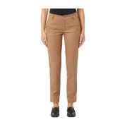 Bruine Slim Fit Chino Broek Manila Grace , Brown , Dames