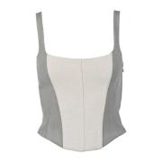 Elegante Top met Stretch Stofmix Patrizia Pepe , Gray , Dames