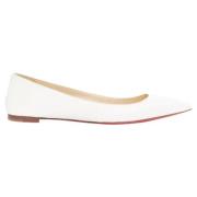 Pre-owned Leather flats Christian Louboutin Pre-owned , White , Dames