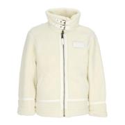 Off White Sherpa Jas met Gesp Alpha Industries , White , Heren