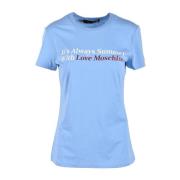 Lichtblauw T-shirt voor vrouwen Love Moschino , Blue , Dames