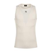 Geribbeld FF Mouwloos T-shirt met Logo Fendi , Beige , Heren