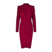 Aansluitende Jurk met Gerimpelde Details Cras , Red , Dames