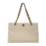 Pre-owned Leather chanel-bags Chanel Vintage , Beige , Dames