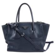 Pre-owned Leather handbags Prada Vintage , Blue , Dames