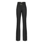 Zwarte Flared Broek met Love Birds Gesp Pinko , Black , Dames