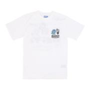 Witte Crew Neck Tee met Grafische Print Market , White , Heren