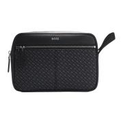 Stijlvolle Beauty Case met Monogramprint Hugo Boss , Black , Heren