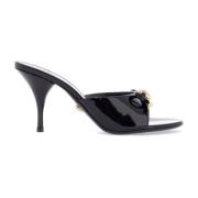 Opera Bow Heeled Muiltjes Versace , Black , Dames