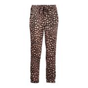 Zachte broek met dierenprint en enkel elastiek Liu Jo , Beige , Dames